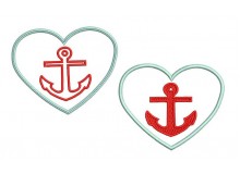 Stickdatei Hello Sailor Herz Anker